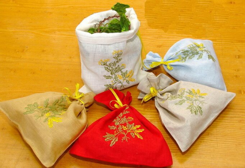 Мешочек льняной для хранения лекарственных трав или упаковки небольшого подарка лен 100%
