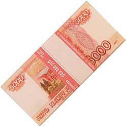 Пачка денег - 5000 рублей сувенирная