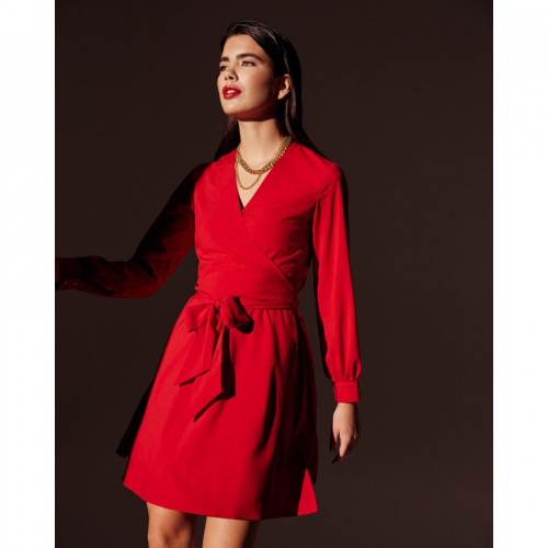 Платье женское с запахом мини Красный