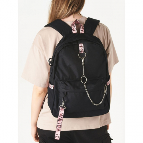 Рюкзак «Молодёжный» чёрный с розовым BL-A80353