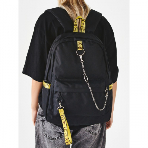 Рюкзак «Молодёжный» чёрный с желтым BL-A80354
