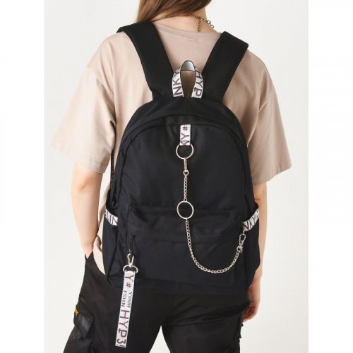 Рюкзак «Молодёжный» чёрный с серым BL-A80355