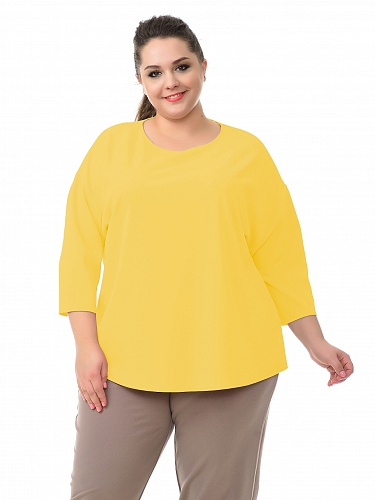 Блуза свободная из крепа с эластаном, цвет желтый