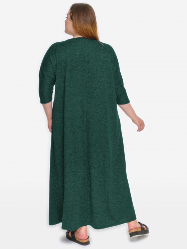 Платье из джерси, зеленый меланж, комбинированное с темно серым