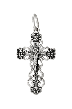 Крест из серебра литье частичное чернение