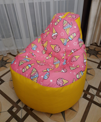 Кресло-банан Ice cream+желт.кожзам