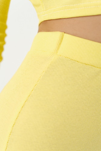 Кроп-топ и короткая юбка П 291 (Светло-желтый)