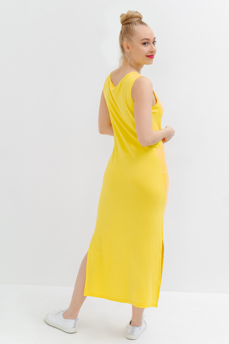Платье-майка с разрезами П 007 (Лимонный)
