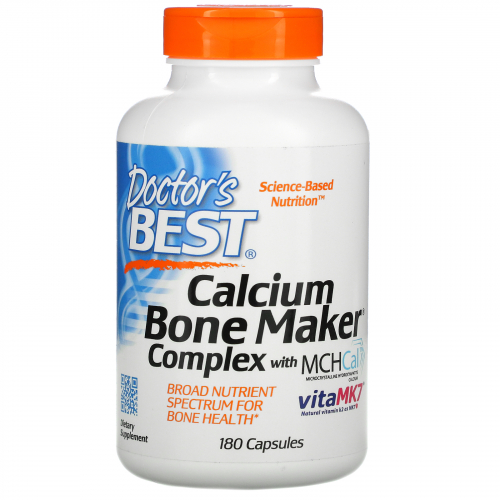 Doctor's Best, Calcium Bone Maker, комплекс с MCHCal и VitaMK7, 180 капсул