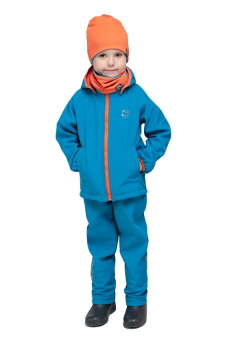 Куртка для мальчика Softshell Бирюзовый-оранжевый