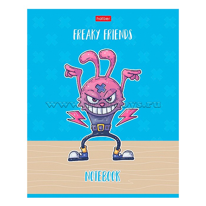 Тетрадь 40л А5ф клетка 65г/кв.м на скобе серия -Freaky friends-