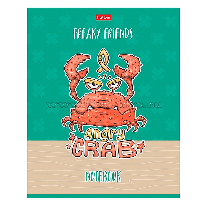 Тетрадь 40л А5ф клетка 65г/кв.м на скобе серия -Freaky friends-