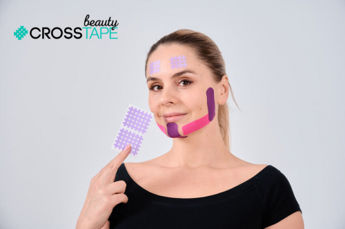 Кросс тейпы для лица CROSS TAPE BEAUTY™ 4,9см× 5,2см (размер C) цвет лаванда