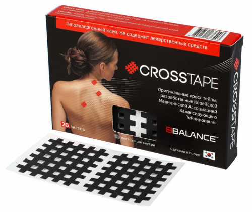 Кросс тейпы BB CROSS TAPE™ 4,9 см x 5,2 см (размер С) черный