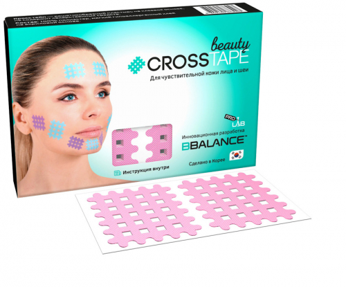 Кросс тейпы для лица CROSS TAPE BEAUTY™ 4,9см× 5,2см (размер C) цвет сакура