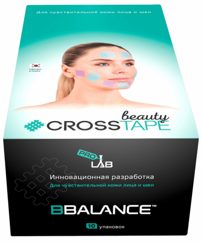 Кросс тейпы для лица CROSS TAPE BEAUTY™ 4,9см× 5,2см (размер C) цвет мята