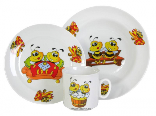 Набор детской посуды 3 предмета форма Идиллия Пчелы арт. 4С0466