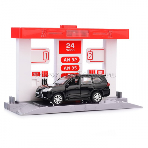 Автозаправочная станция lexus lx, 21 см.,(свет-звук) в коробке