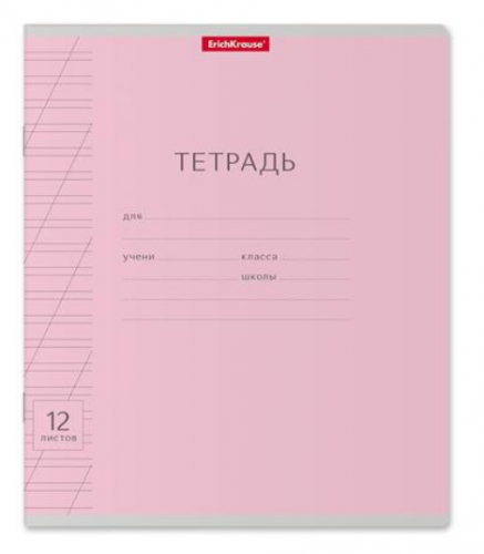 Тетрадь 12 листов в косую линию на скобе обложка картон мелованный 