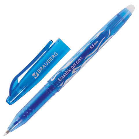 Ручка стираемая гелевая BRAUBERG, СИНЯЯ, узел 0,5 мм, линия письма 0,35 мм, GP135 142823