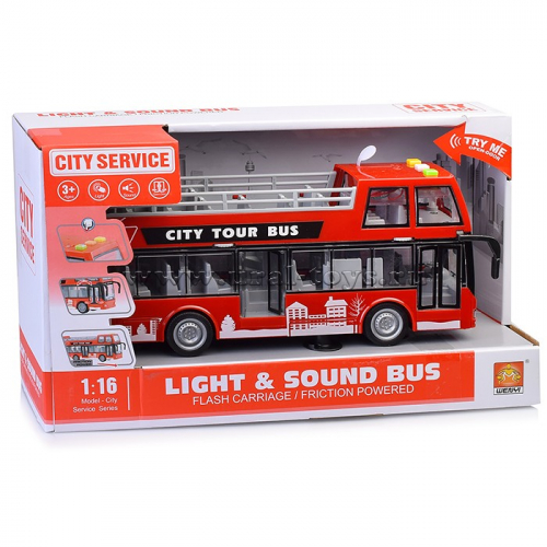 Автобус 1:16 (свет, звук) на батарейках, в коробке