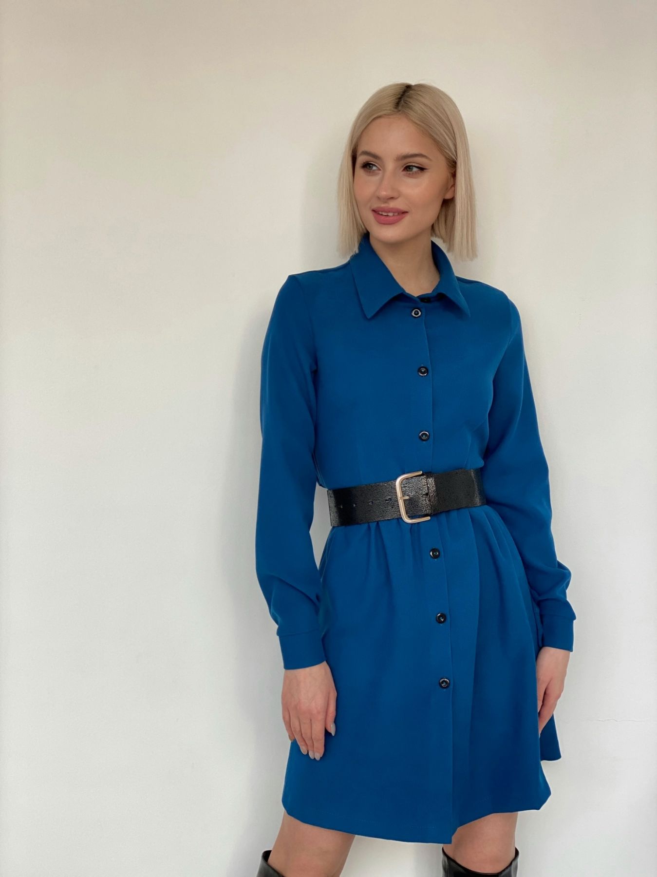 5566 Платье вельветовое в цвете
