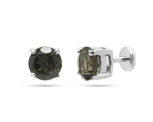 Серьги из серебра раухтопаз, Ю-25001р