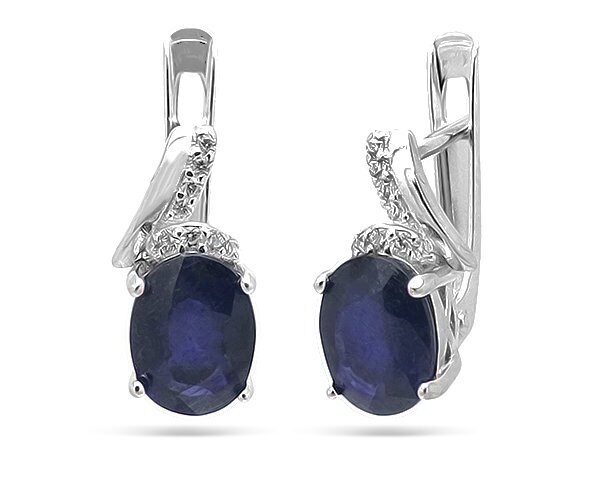 Серьги из серебра сапфир корунд, SL-RIC61