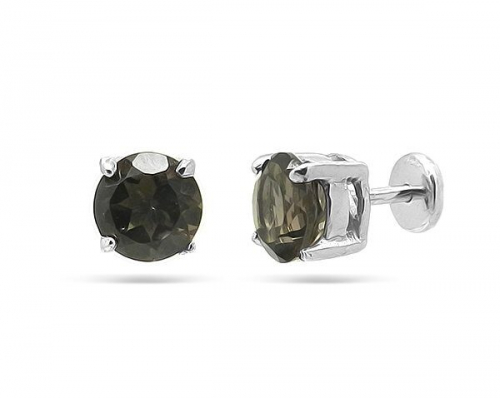 Серьги из серебра раухтопаз, Ю-25001р