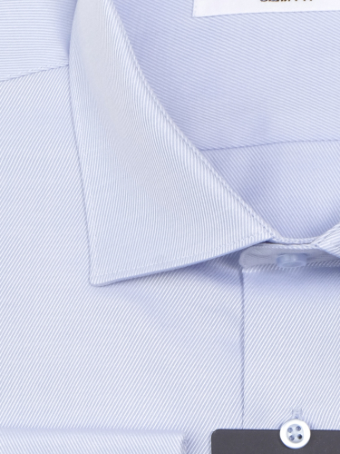 1667ZTSF Голубая мужская рубашка под запонку полуприталенная Slim Fit