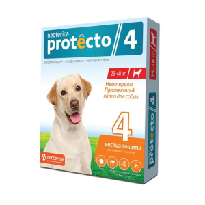 Protecto Капли против блох и клещей для собак, от 25 до 40 кг
