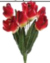 Букет тюльпанов (5Г+4б), 9 голов, высота 45см (10шт микс)