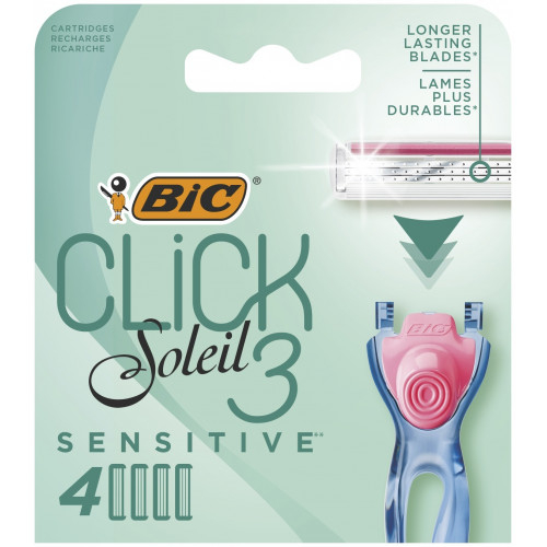 BIC Soleil Click Sensitive (4 кас) ТРИ ЛЕЗВИЯ