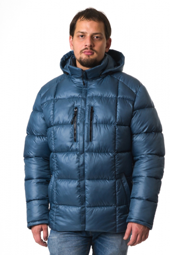 Зимняя мужская куртка, A-128, серо-синий