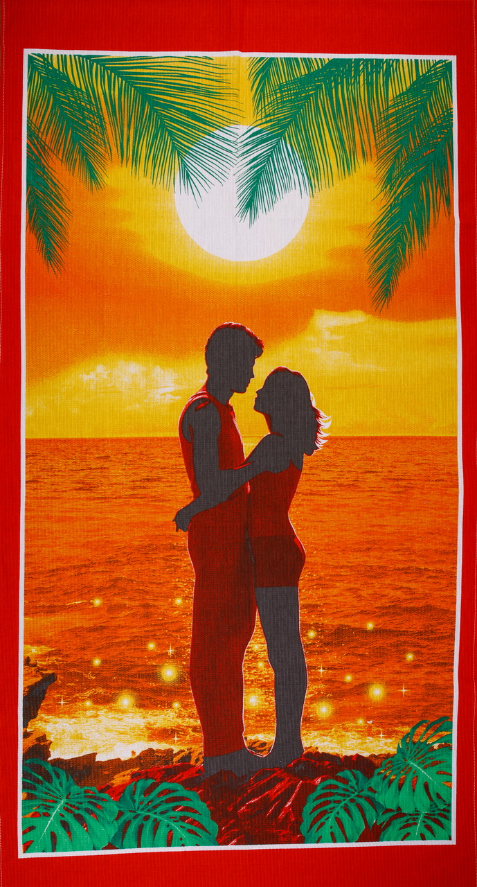 Полотенце вафельное банное СИЛУЭТЫ р-р 82х150