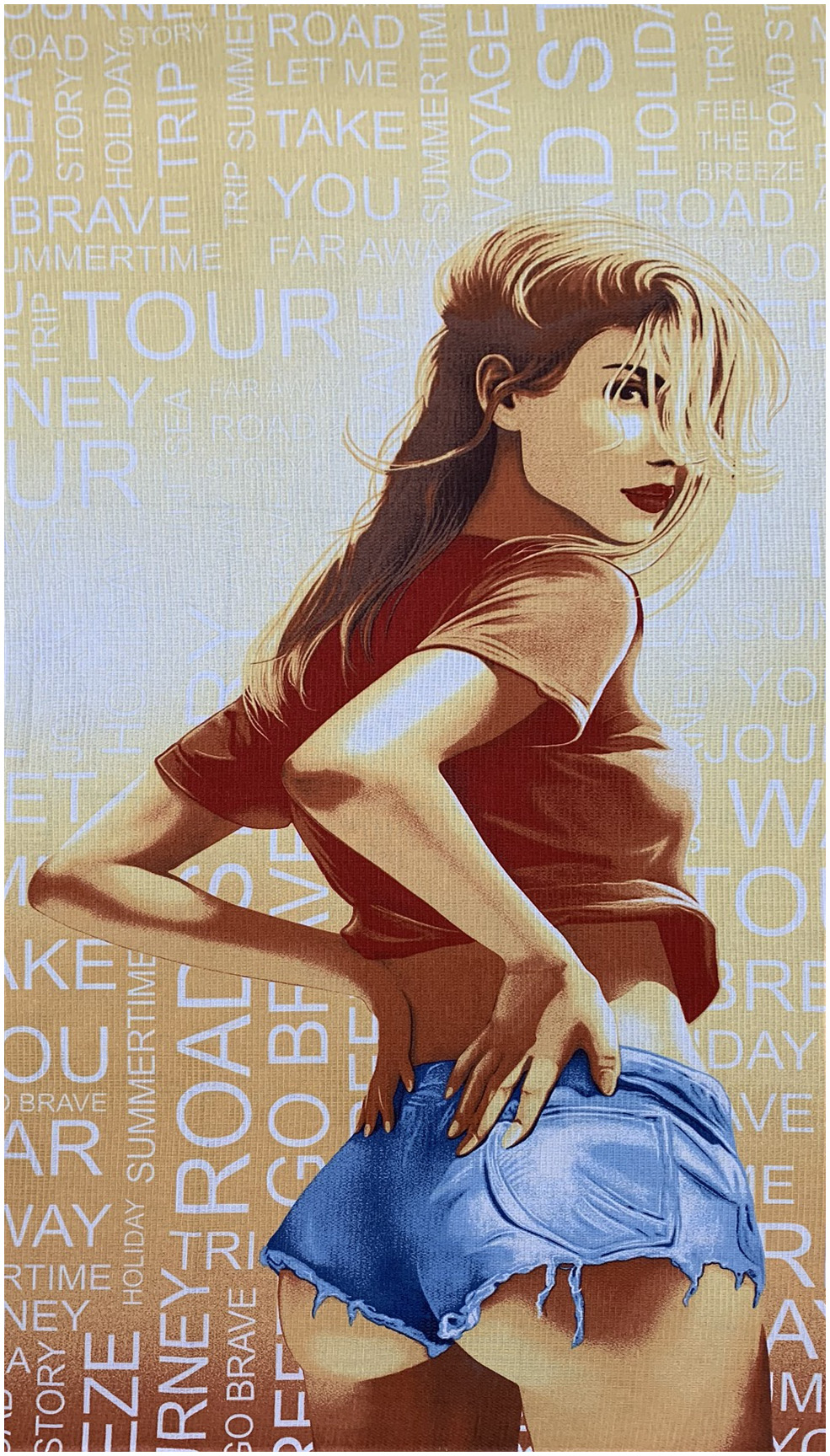 Полотенце вафельное банное ГОРЯЧАЯ ШТУЧКА р-р 82х150