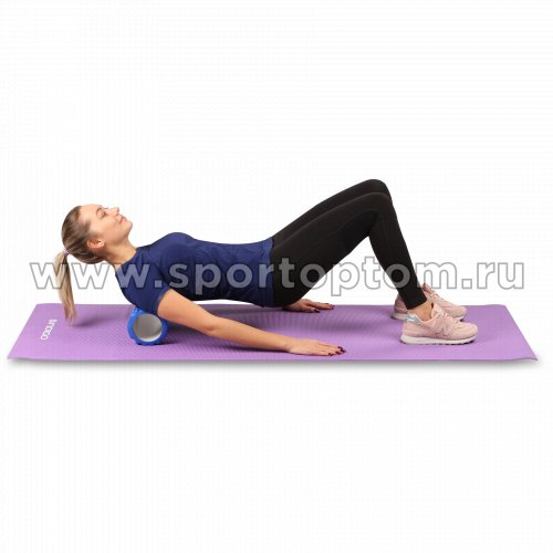 Ролик массажный для йоги INDIGO PVC (Валик для спины) IN077 33*14 см Фиолетовый