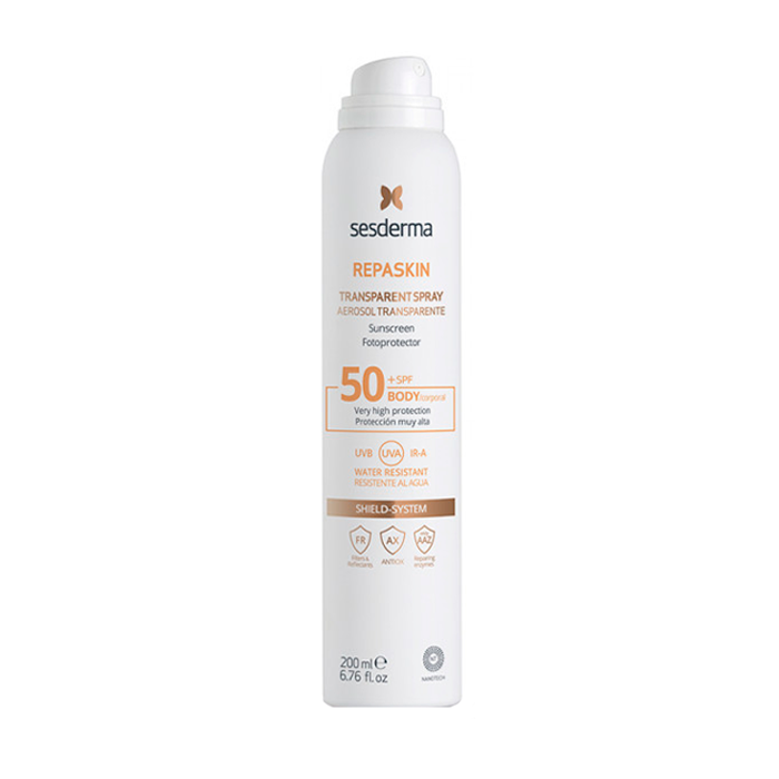 SESDERMA Спрей солнцезащитный прозрачный СЗФ 50 для тела / Repaskin Transparent Spray Body sunscreen SPF 50 Aerosol 200 мл