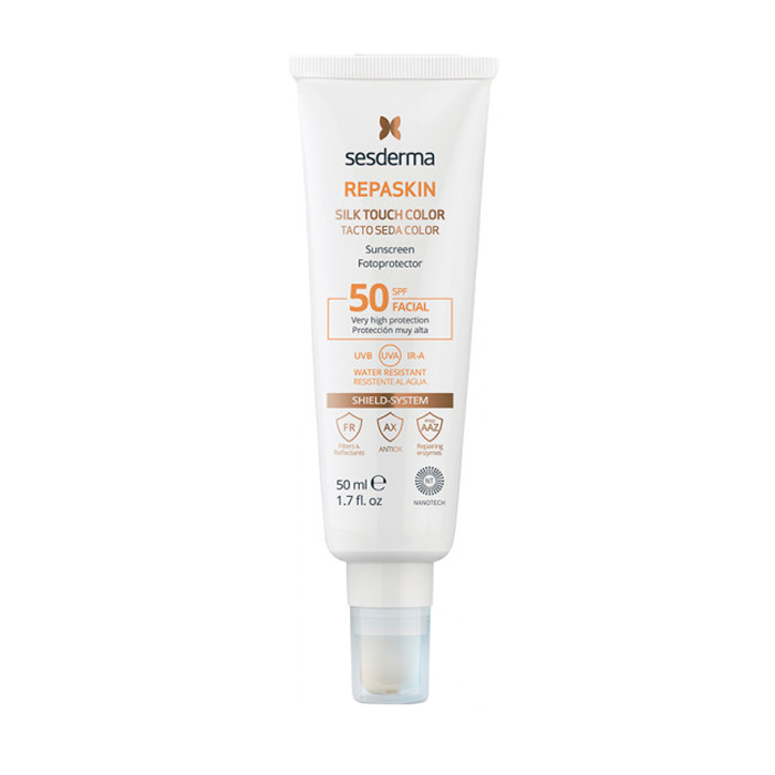 SESDERMA Средство cолнцезащитное с нежностью шелка и с тонирующим эффектом для лица / Repaskin Silk Touch Color SPF 50 50 мл