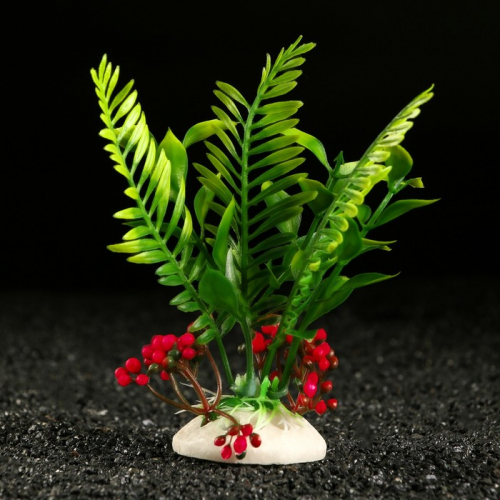 Растение искусственное аквариумное, 18 х 9 х 14 см, красное