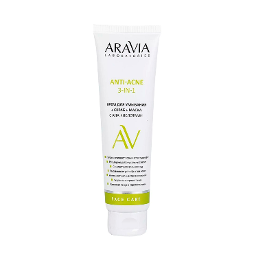 ARAVIA Крем для умывания + скраб + маска с AHA-кислотами / Anti-Acne 3-in-1 100 мл
