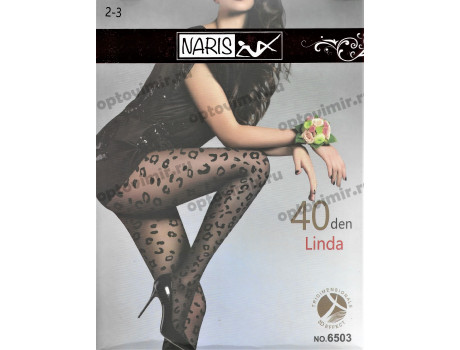 Колготки женские Naris 40d Linda леопард 3D эффект 6503