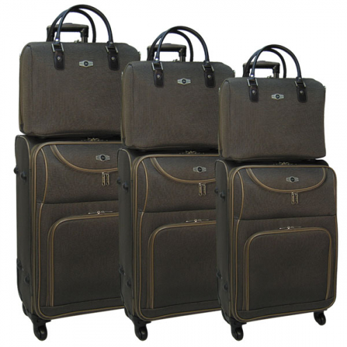 Комплект чемоданов Borgo Antico. 6088 brown. 4 съёмных колеса.