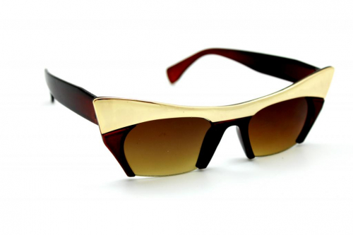 солнцезащитные очки обрезные киски коричневый