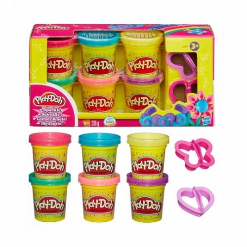 Play-Doh Набор  из 6 баночек Блестящая коллекция