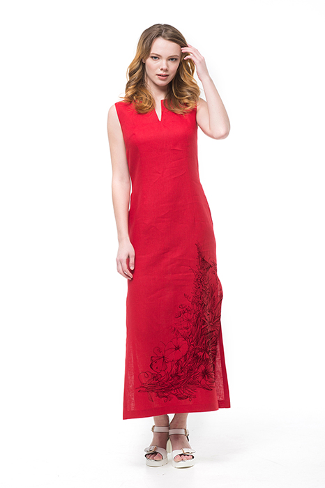 Красное платье лен. Льняное красное длинное платье. Красное платье из льна. Льняные платья 2023 красные.