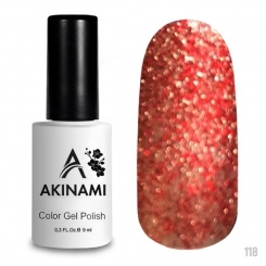 AСG118	Akinami Color Gel Polish Red Sparkle