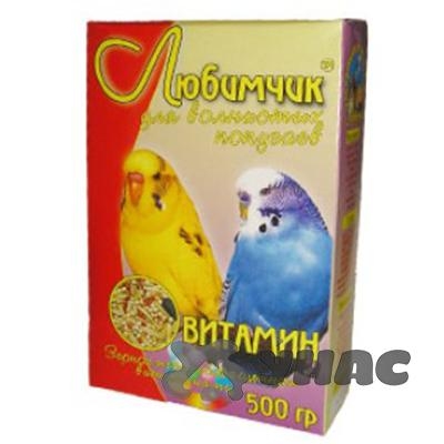 Любимчик Корм (зерносмесь) для волнистых попугаев 500 г с витаминами Крепкое здоровье и иммунитет 0092 х18