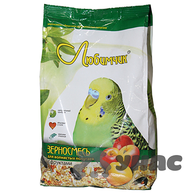 Любимчик Корм (зерносмесь) для волнистых попугаев 500 г с фруктами Природные витамины 0122 х18