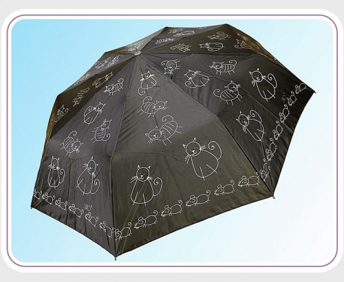 Зонты в 3 сложения (облегченные плоские) сатин